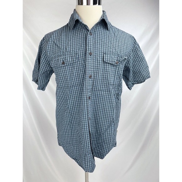 Eddie Bauer Other - Eddie Bauer Men Medium Blue Short Sleeve Shirt Button Down Cotton Relaxed Fit